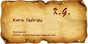 Kara György névjegykártya